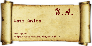 Watz Anita névjegykártya